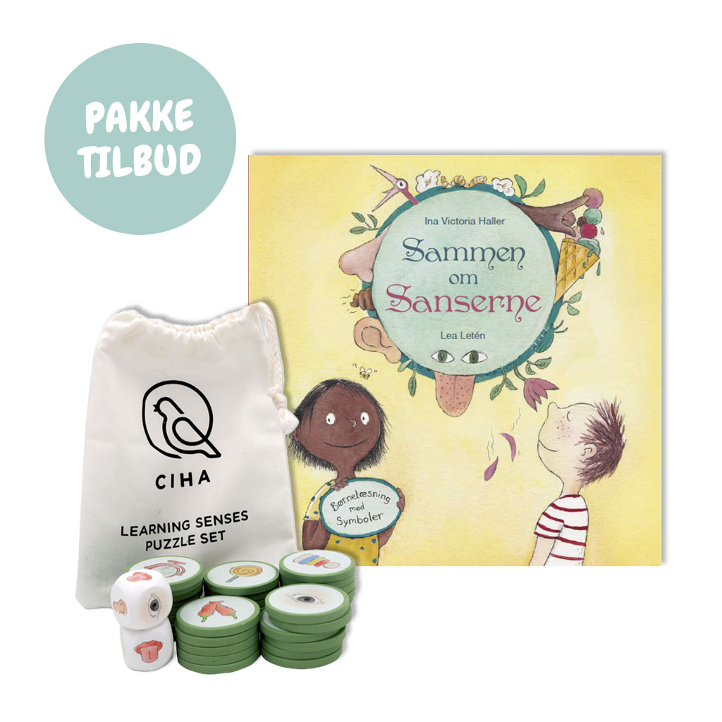 Lær om dine sanser med bog og spil tilbud