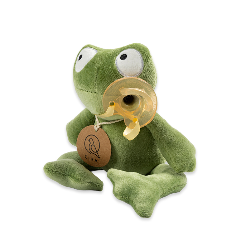 Frø med sut bamse til suttestop