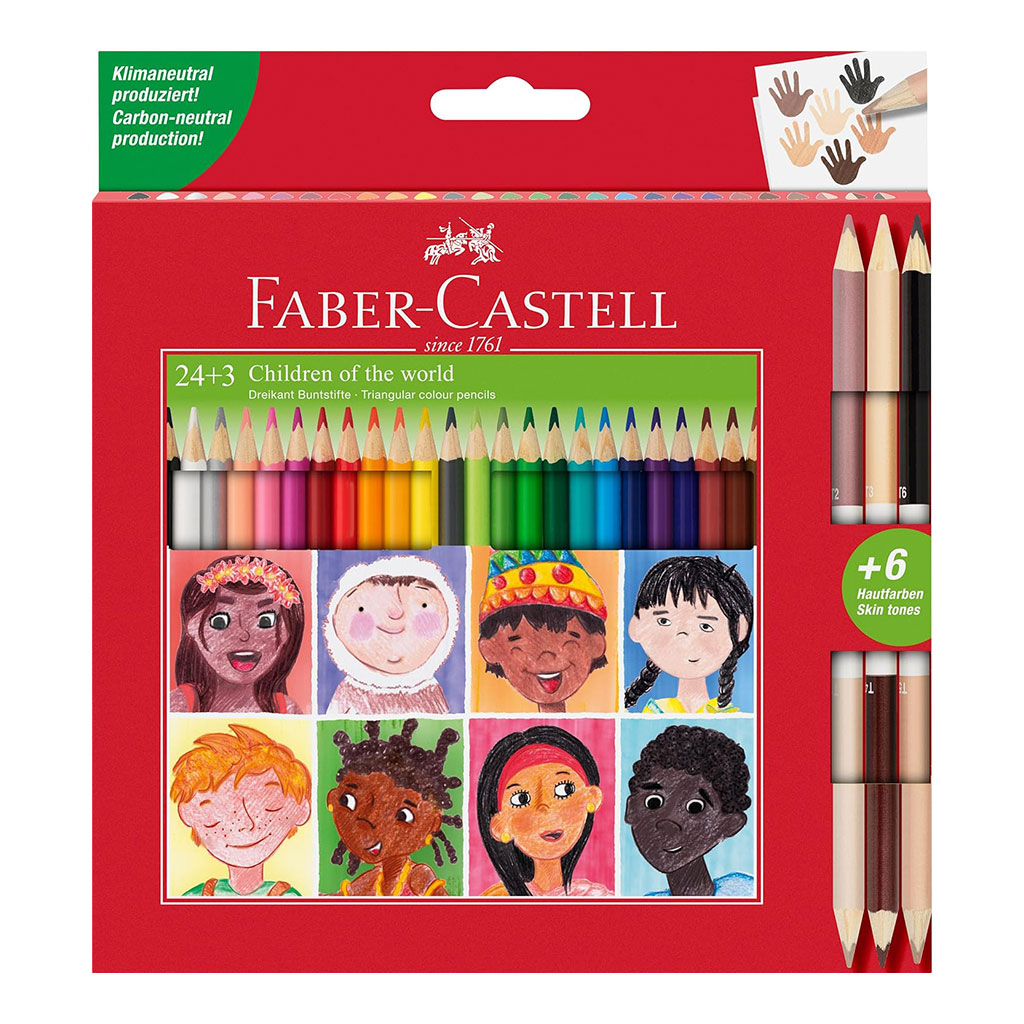 Farveblyanter med hudfarver så du kan tegne hele verdens børn