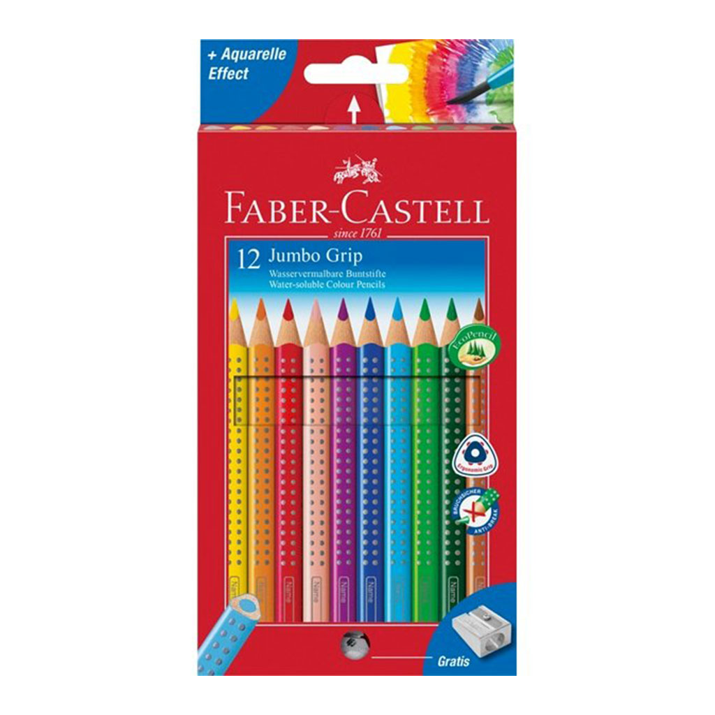 Faber-Castell farveblyanter med akvarel effekt. Jumbo størrelse til de mindste børn