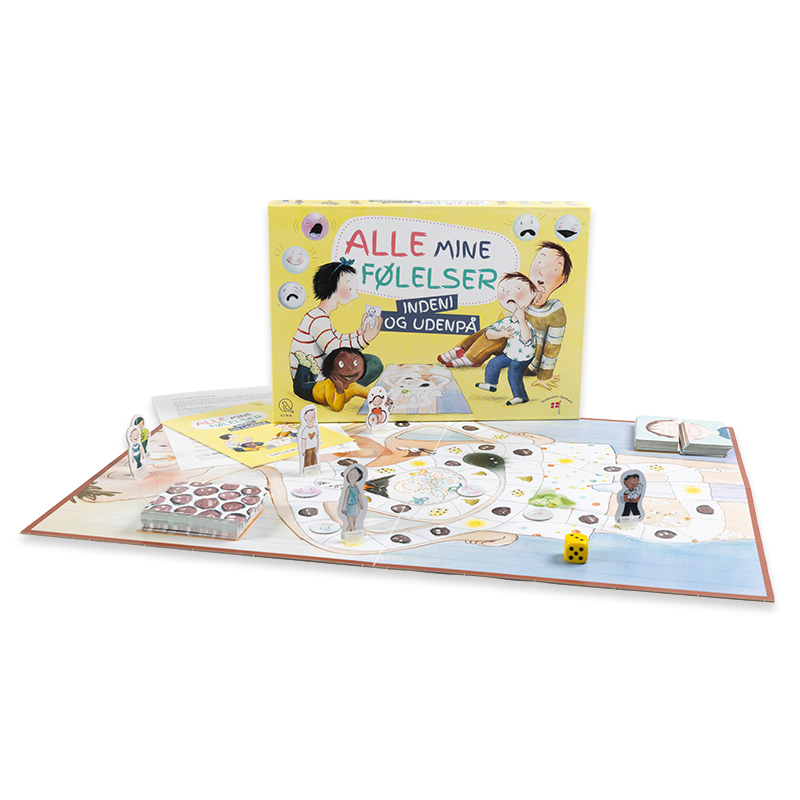 Alle mine følelser indeni og udenpå er et stort A3 brætspil til børn, der lærer som at sætte ord på følelser