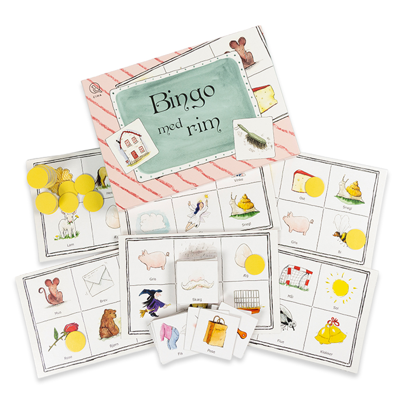 Bingo med Pelle med Ronja, der lærer dig om rim, til børn fra 3+ år