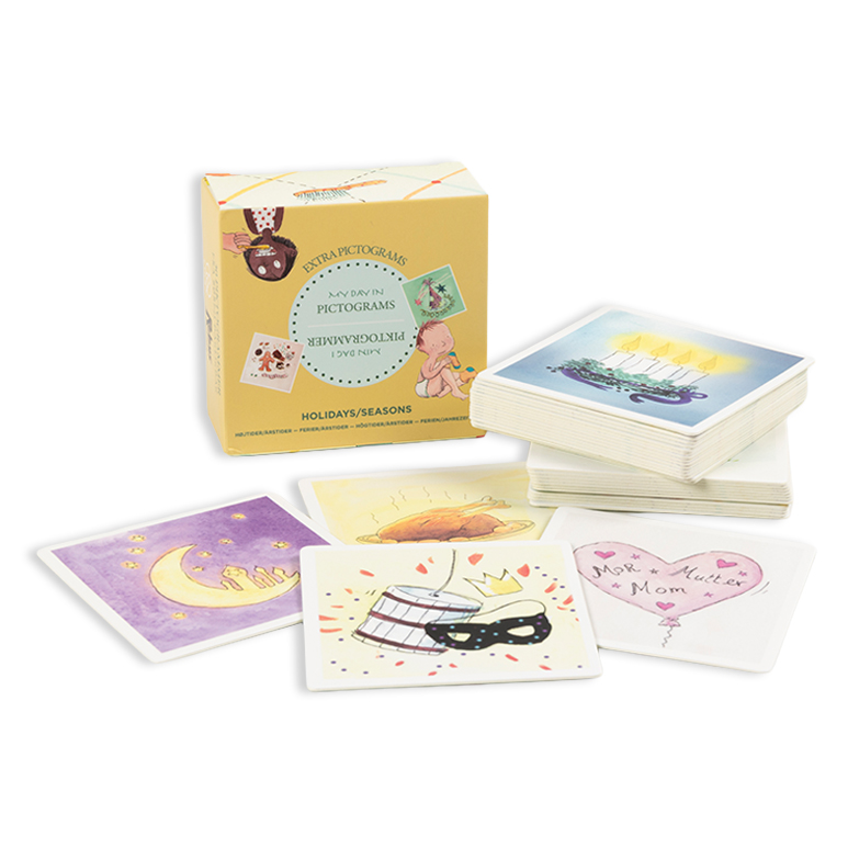 Piktogram tilkøbspakke med 30 kort, der visualiserer årstider, ferier og højtider