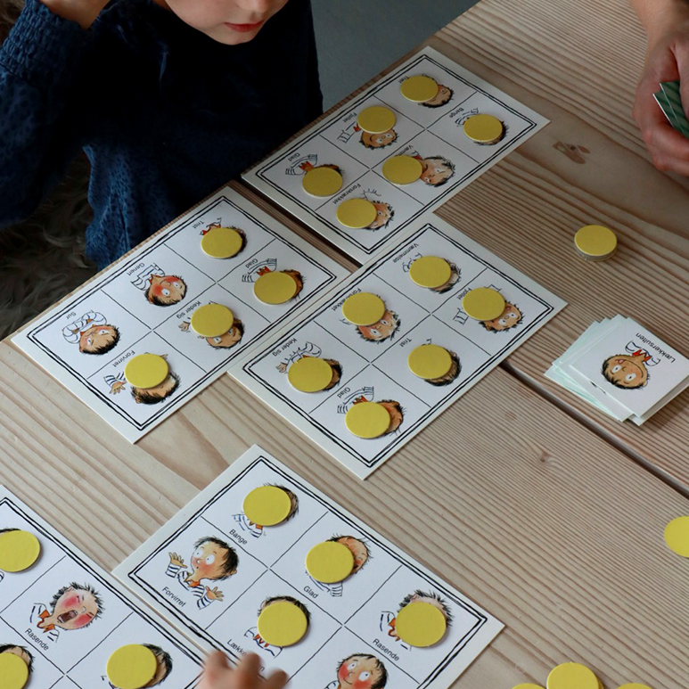 Bingo med følelser til børn fra 3+ år